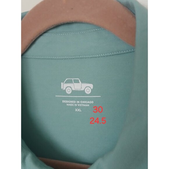 Mugsy Polo Golf Shirt Mens XXL Mint Green Short Sleeve Nylon Rayon - Picture 11 of 11
